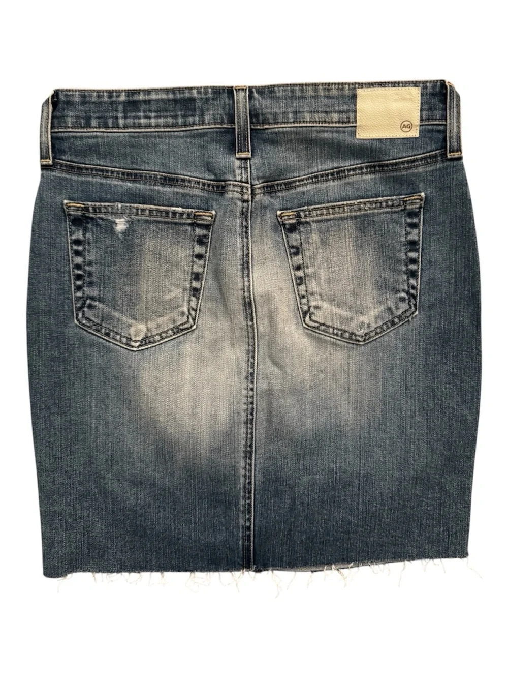 New AG Erin Distressed Pencil Skirt in Light Denim Size 27